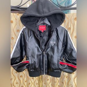 Guess XS Bomber jacket with detachable knit hoodie in new condition